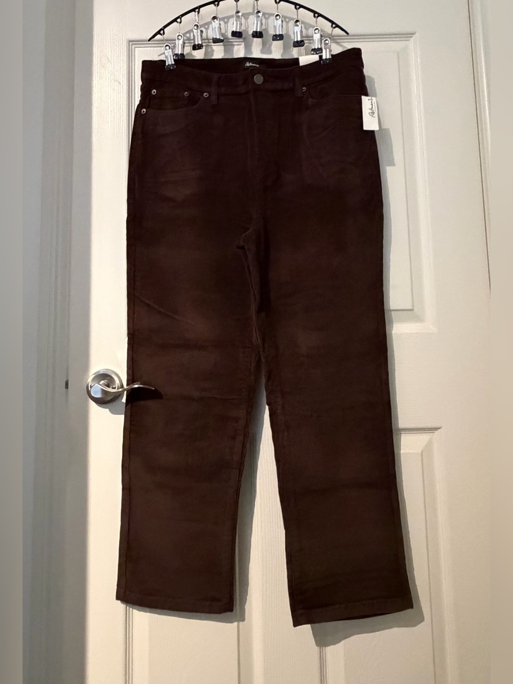 NWT Reitman’s Super High-Rise Brown Corduroy Straight-Leg Pants – Size 33